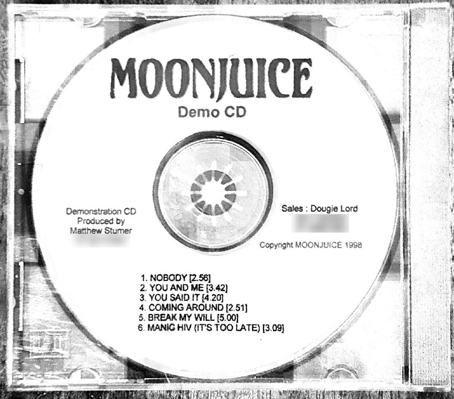 Moonjuice Demo CD disc, 1998, produced by Matthew Stumer