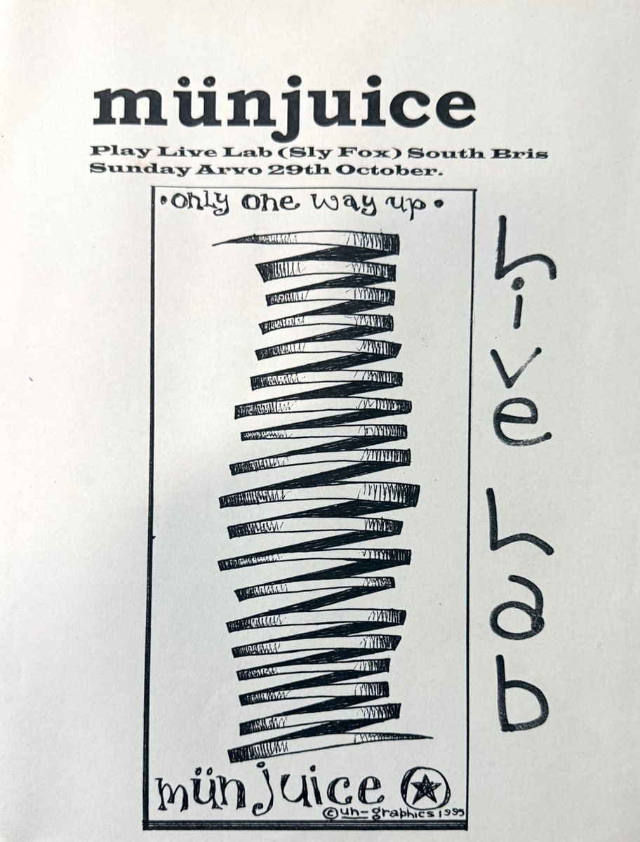 Münjuice flyer for Live Lab at the Sly Fox, Sunday 29 October 1995