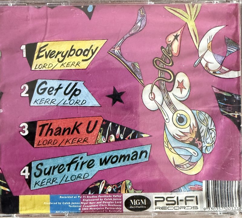 Moonjuice Sero Sed Serio back cover with tracklist, Psi-Fi Records and MGM Distribution